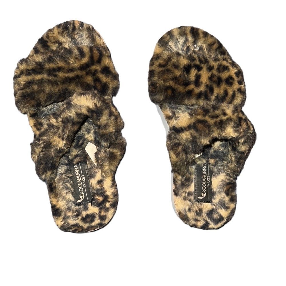 Koolaburra by Ugg Animal Print Fur Sandals Size 5